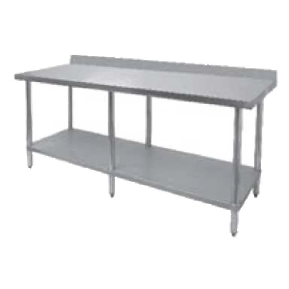 GSW USA WT-PB3084W 84 Inch Premium Work Table Sound Deadened Top Stainless Steel with Backsplash