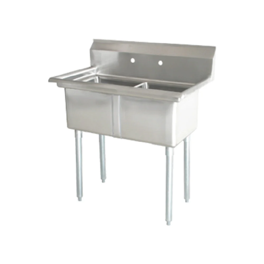 Omcan 22119 53 Inch Pot Sink with Two 24 Inch Bowls Stainless Steel Omcan 22119 53 Inch Pot Sink with Two 24 Inch Bowls Stainless Steel