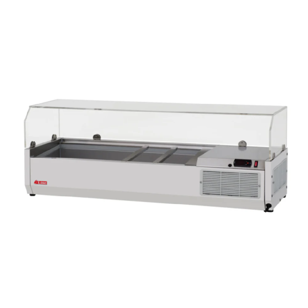 Turbo Air CTST-1200G-13-N 47-1/4 Inch E-Line Countertop Salad Table with Clear Hood