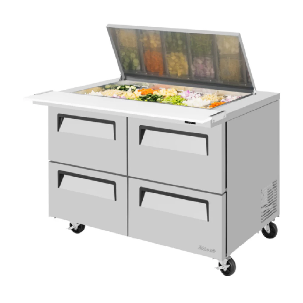 Turbo Air TST-48SD-18-D4-N-FL 48 Inch Super Deluxe Refrigerated Counter with Drawers