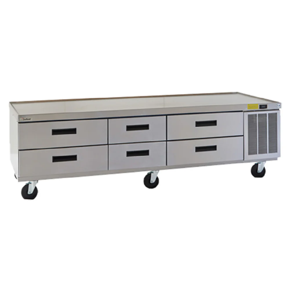 Delfield F2987CP 87-1/4 Inch Refrigerated Equipment Stand with 6 Drawers
