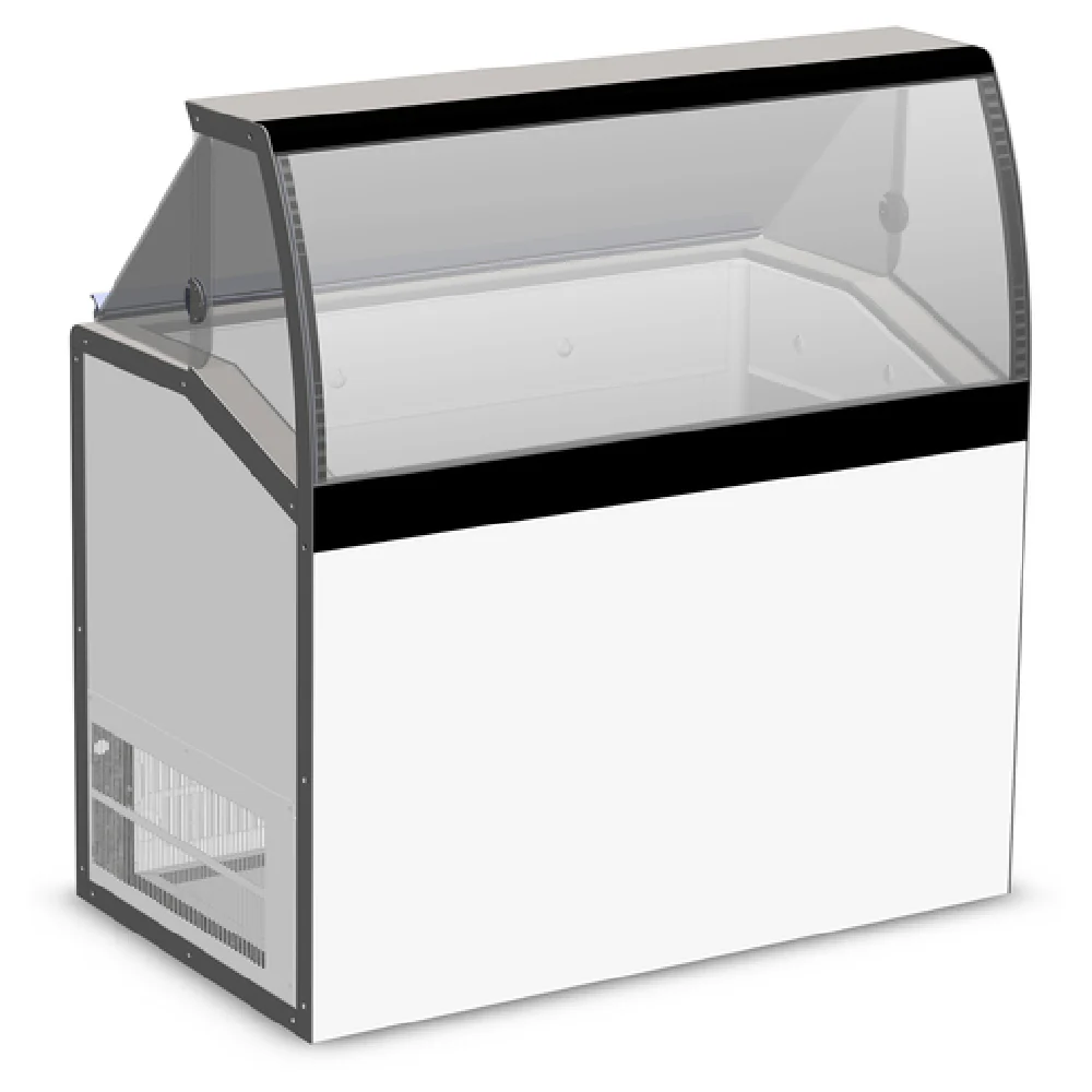 Master-Bilt DD-46LCG 48 Inch Ice Cream Display Cabinet Low-glass 8 Gallon with Curved Glass