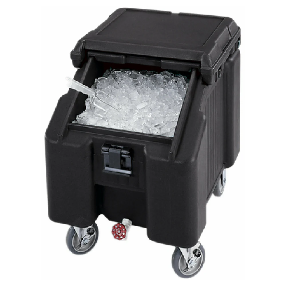 Cambro ICS100L4S110 22 Inch Mobile Ice Caddy with Sliding Lid Black