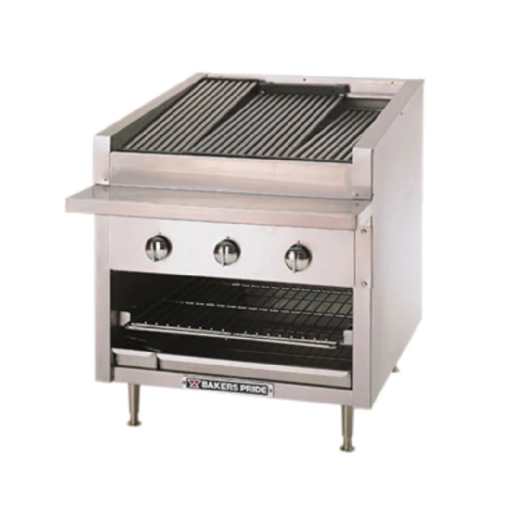 Bakers Pride C-24RS-C_LP 24 Inch Charbroiler Gas Stainless Steel with Utility Shelf Bakers Pride C-24RS-C_LP 24 Inch Charbroiler Gas Stainless Steel with Utility Shelf