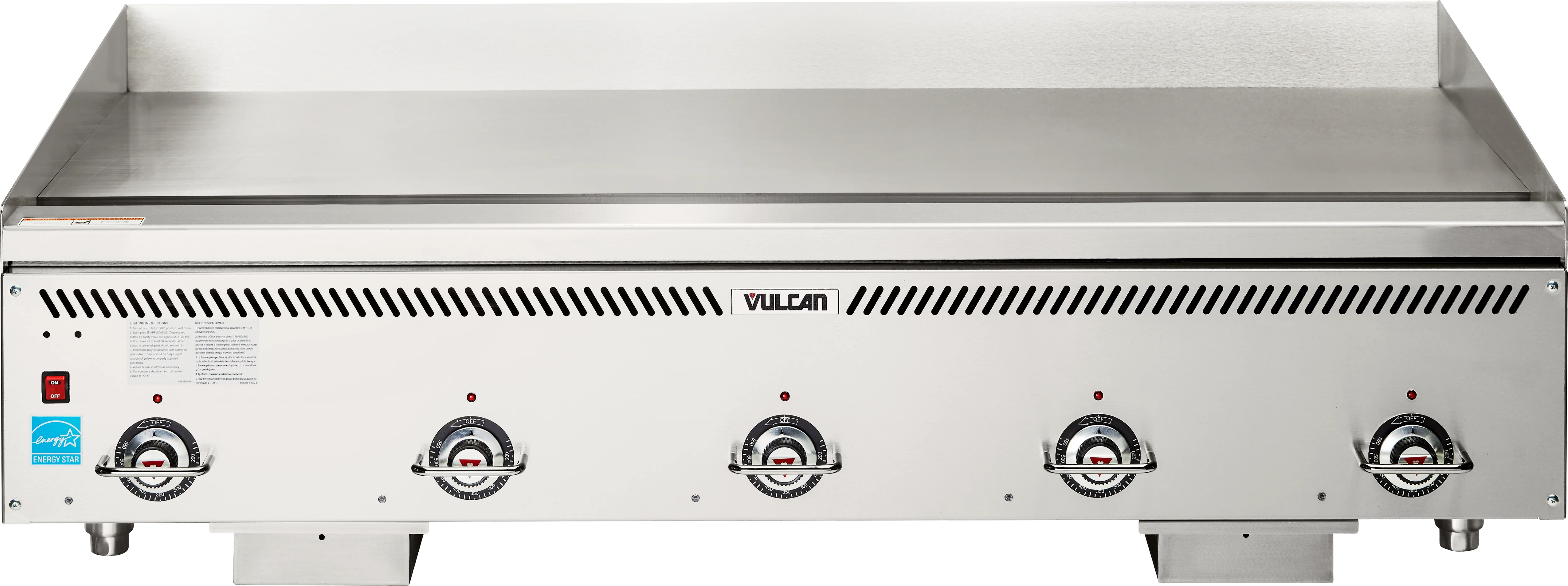 Vulcan VCCG60-IS_NAT 60 Inch countertop gas Heavy Duty Griddle with 5 Burners 120000 BTU