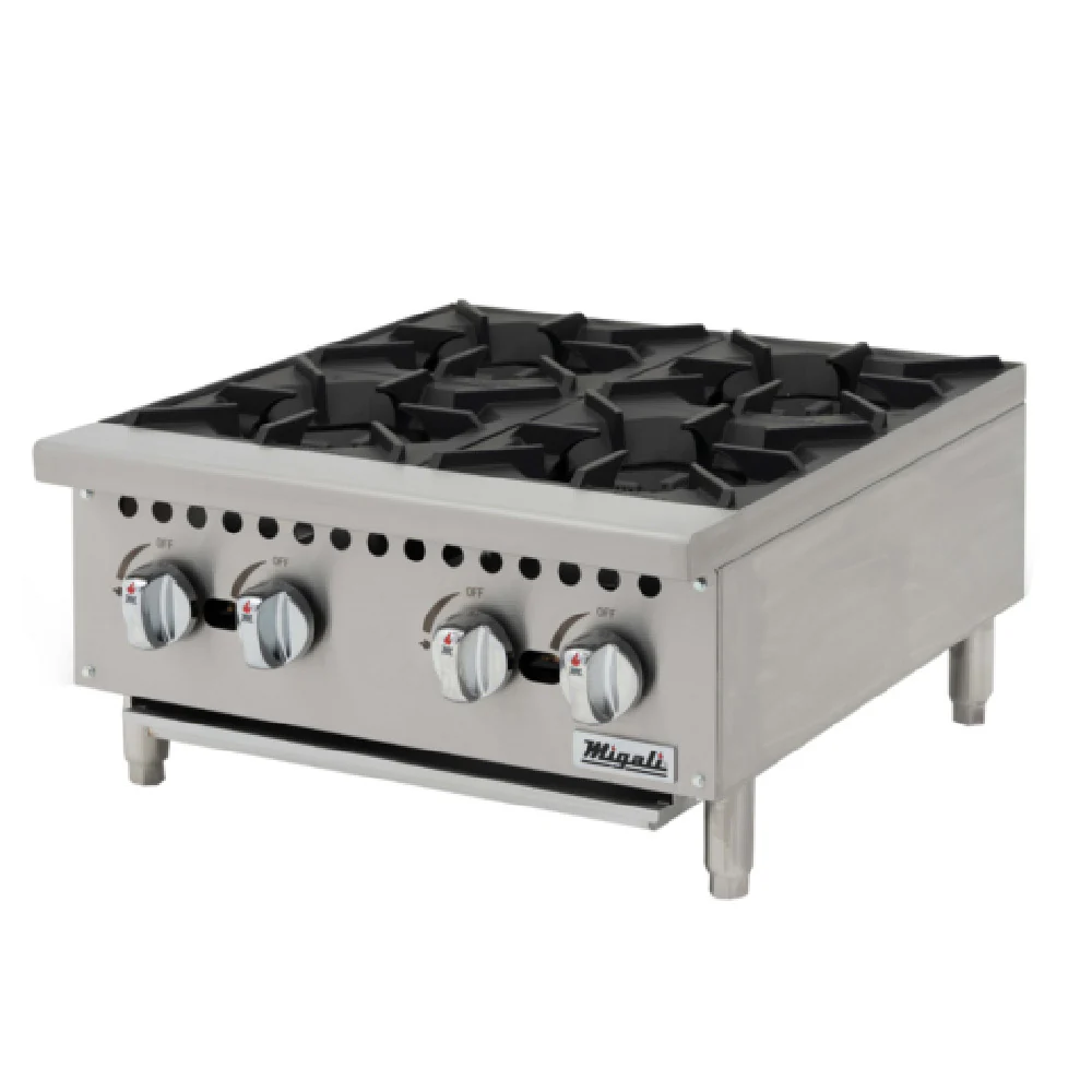 Migali Industries C-HP-4B-24 24 Inch Gas Counter-top Hot Plate with 4 Burners 128000 BTU Migali Industries C-HP-4B-24 24 Inch Gas Counter-top Hot Plate with 4 Burners 128000 BTU