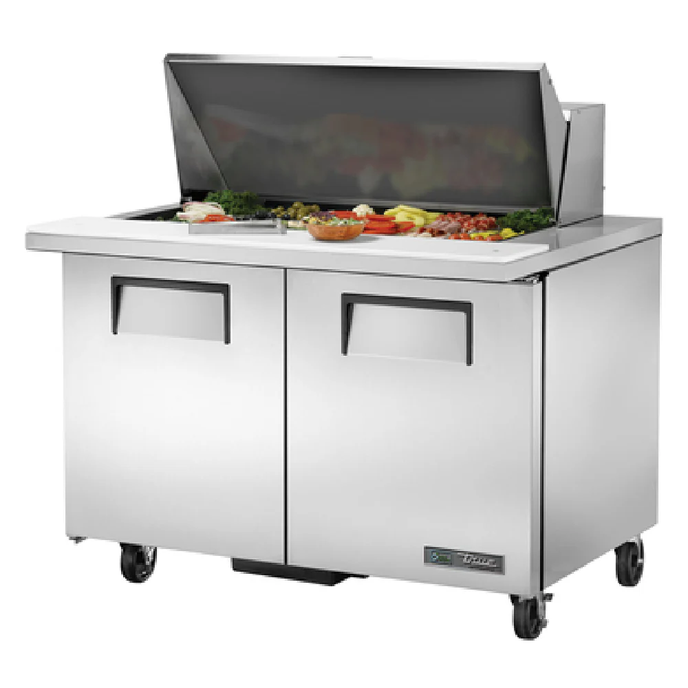 True Refrigeration TSSU-48-18M-B-HC 48 Inch Mega Top Sandwich Salad Unit with Stainless Steel Construction and 2 Doors True Refrigeration TSSU-48-18M-B-HC 48 Inch Mega Top Sandwich Salad Unit with Stainless Steel Construction and 2 Doors
