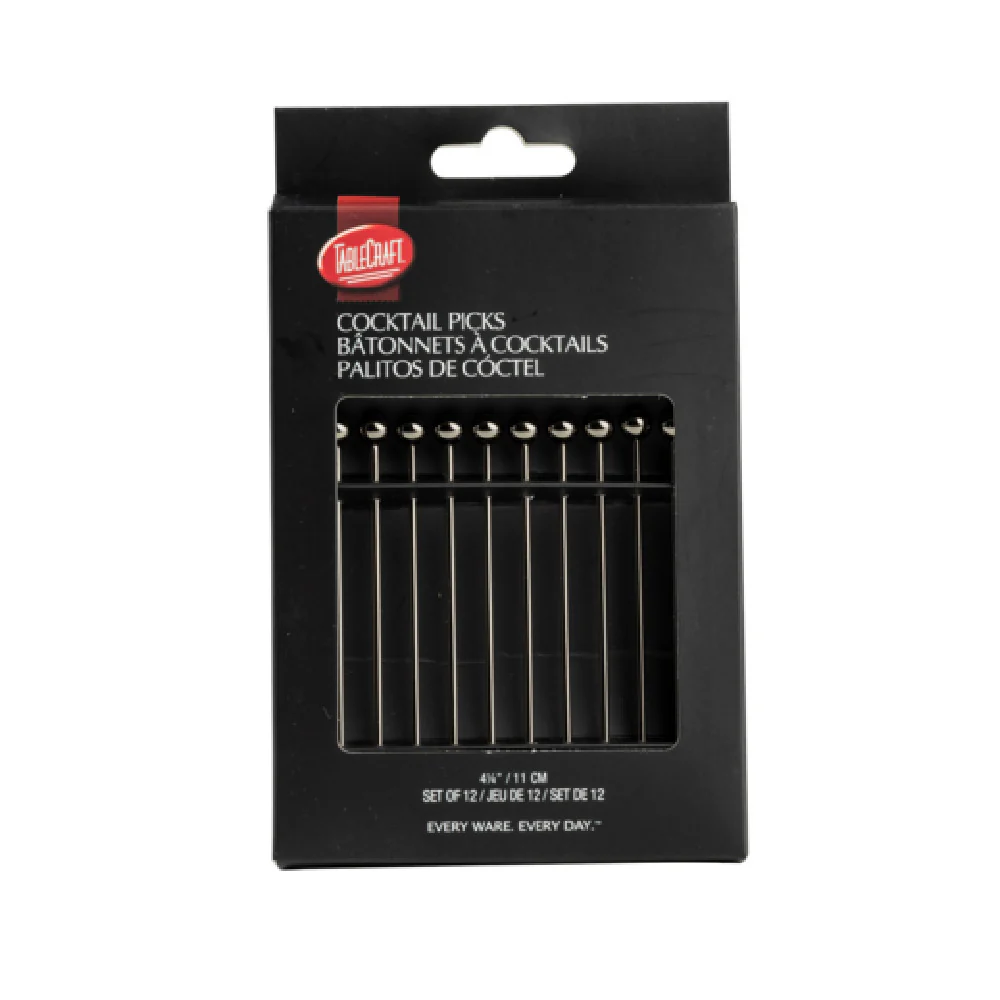 Tablecraft 12258 0.31 Inch Cocktail Picks Set of 12 Stainless Steel Gunmetal Tablecraft 12258 0.31 Inch Cocktail Picks Set of 12 Stainless Steel Gunmetal