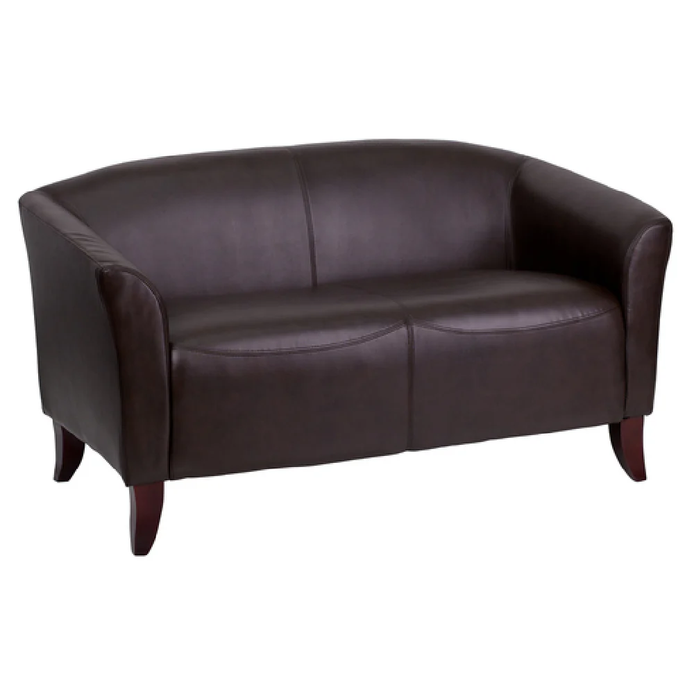 Flash Furniture 111-2-BN-GG 52 Inch Loveseat LeatherSoft Upholstery Brown