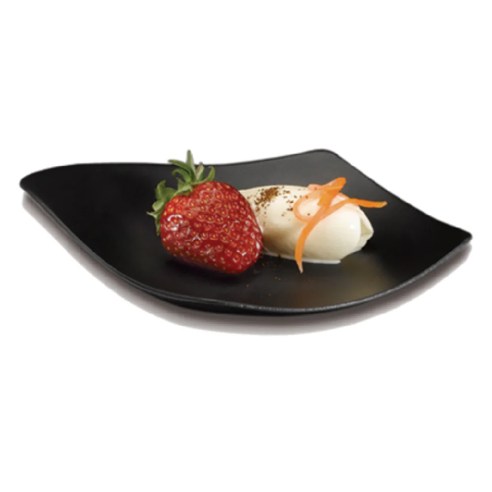 JB Prince R515 B 1-1/2 Oz Tast Disposable Plate Black Plastic 100 Packs