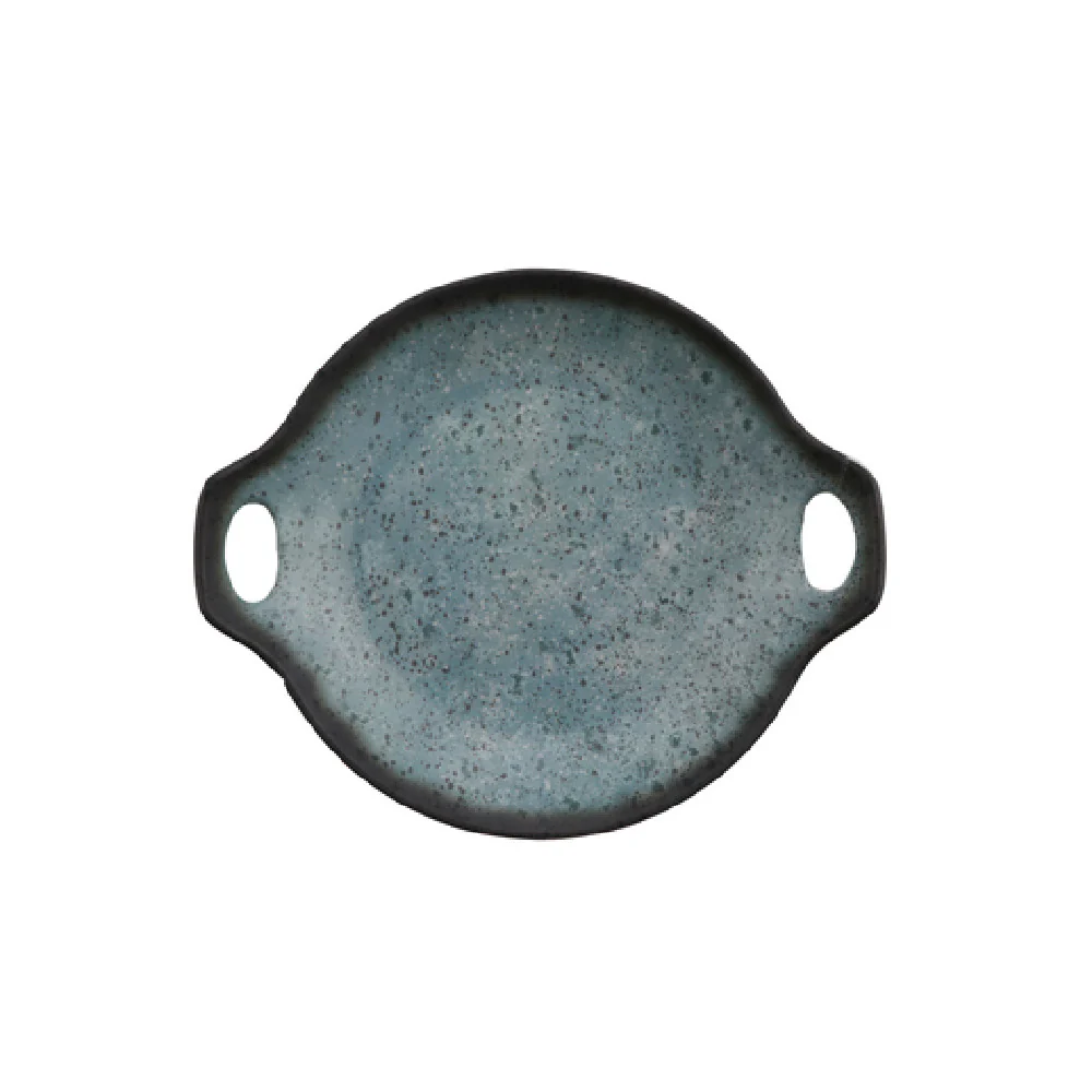 GET Enterprises 20580-REB 9.06 Inch Savor Plate with Handles Melamine Robin's Egg Blue