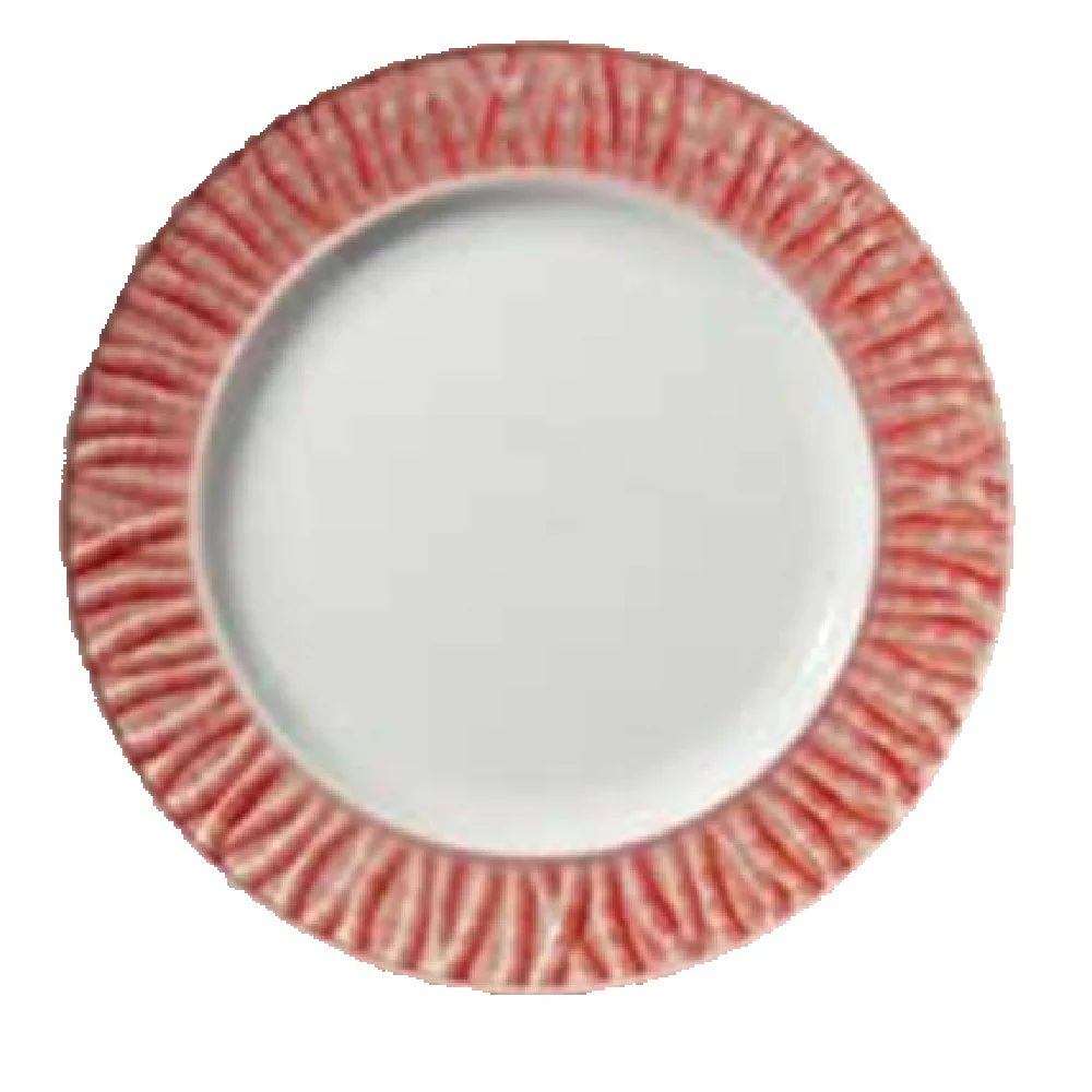 Vertex China GV-16-M 10-5/8 Inch Round Plate Embossed Porcelain Bright White Vertex China GV-16-M 10-5/8 Inch Round Plate Embossed Porcelain Bright White