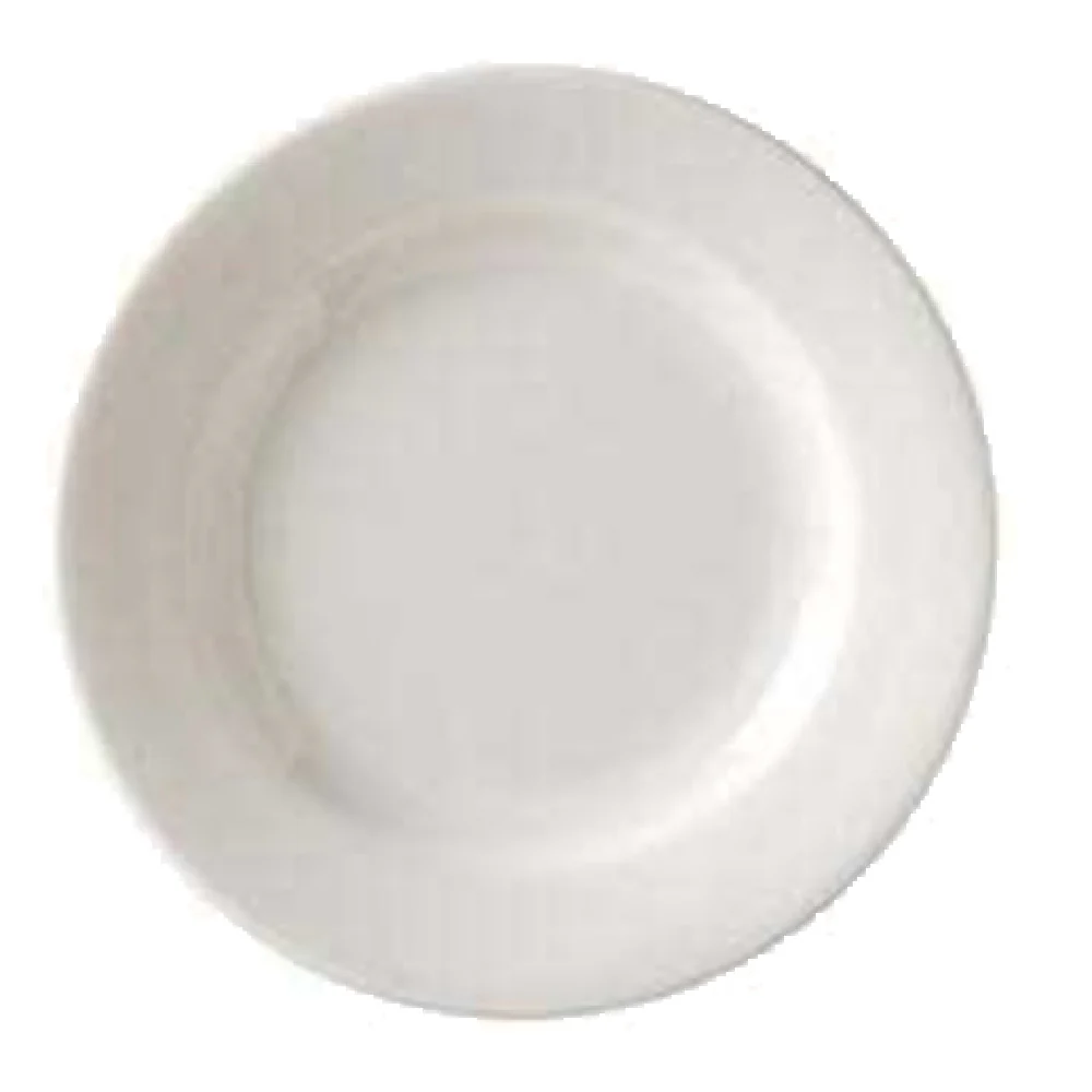 Vertex China VRE-64 6-1/4 Inch Diameter Round Plate White Rolled Edge Polished Foot 36 Packs