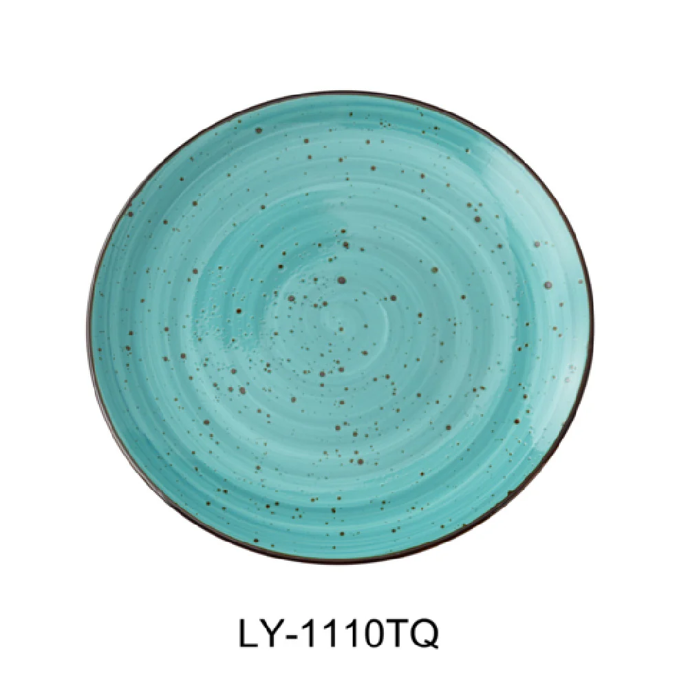 Yanco LY-1110TQ 10-1/4 Inch Coupe Round Plate Porcelain Turquoise