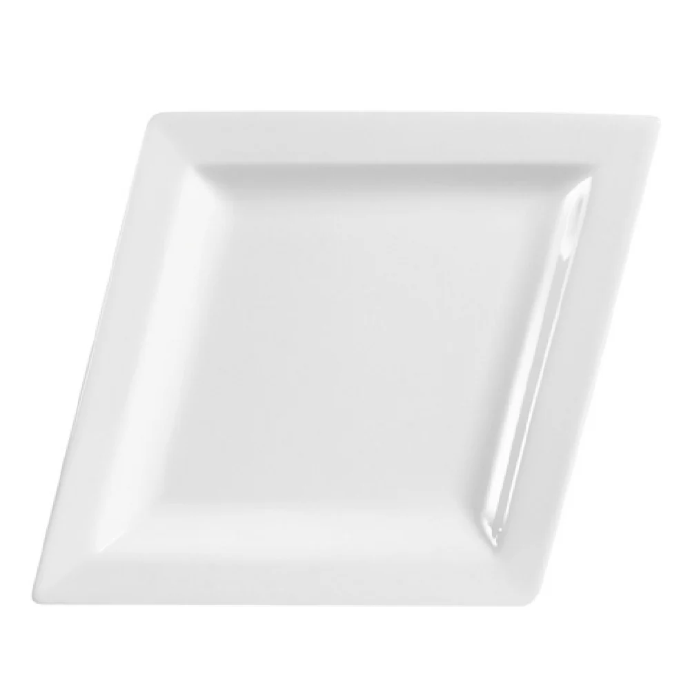 CAC China DM-C12 10-1/2 Inch Width Coupe Rhombus Platter Porcelain with Dishwasher and Microwave Safe