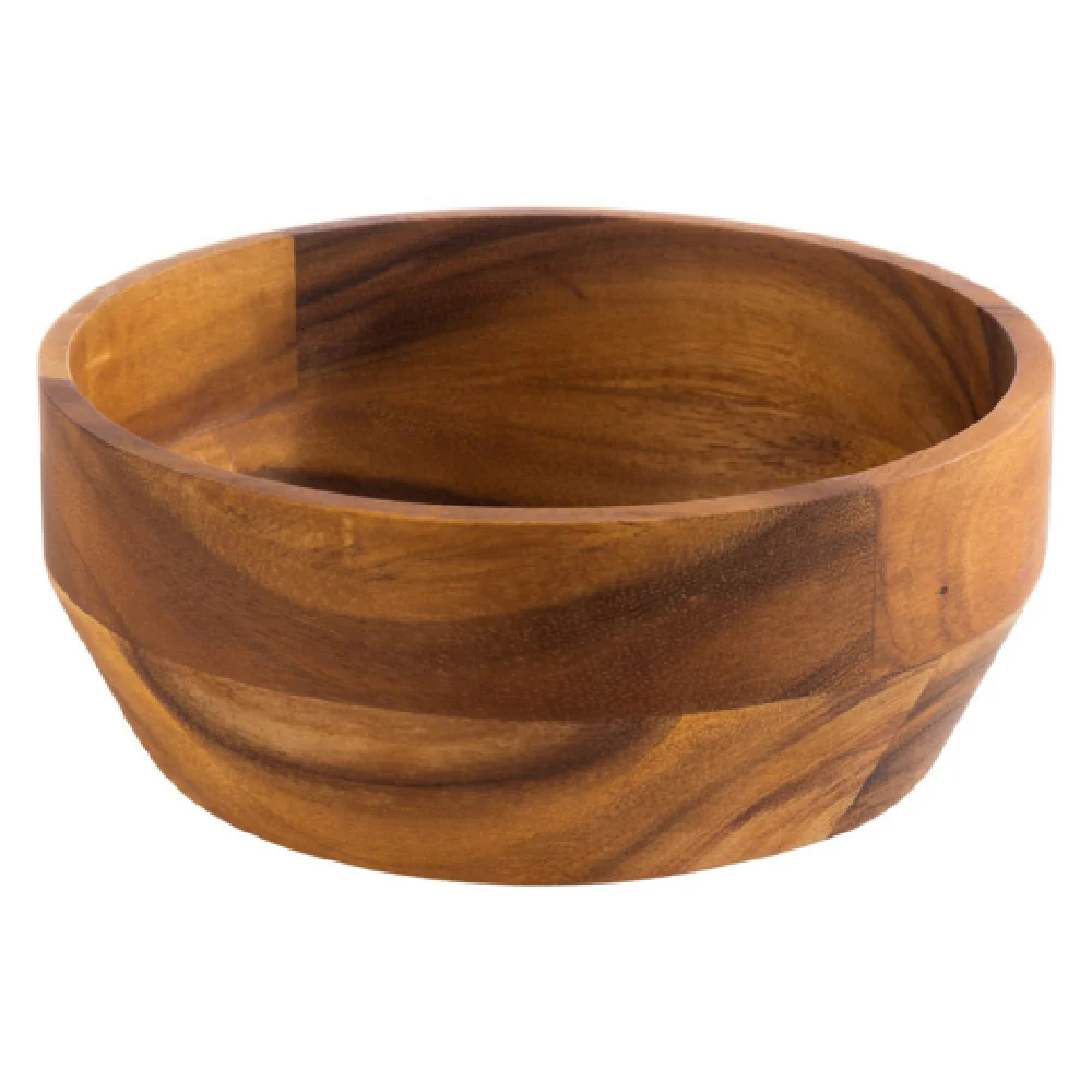 Libbey APS 00794 60 Oz Bowl Waterproof Round Acacia Wood 8-1/4 Inch