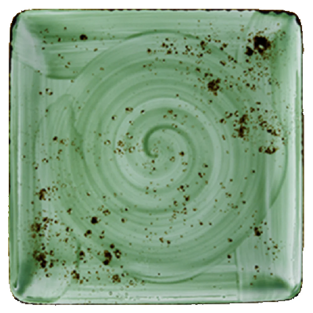 Vertex China LTJ-Q16 10-1/2 Inch Square Plate Hand Painted Terra Jade Vertex China LTJ-Q16 10-1/2 Inch Square Plate Hand Painted Terra Jade