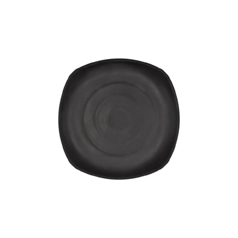 CAC China XCTN-Q16C 10 Inch Square Coupe Plate Matt Black Porcelain CAC China XCTN-Q16C 10 Inch Square Coupe Plate Matt Black Porcelain