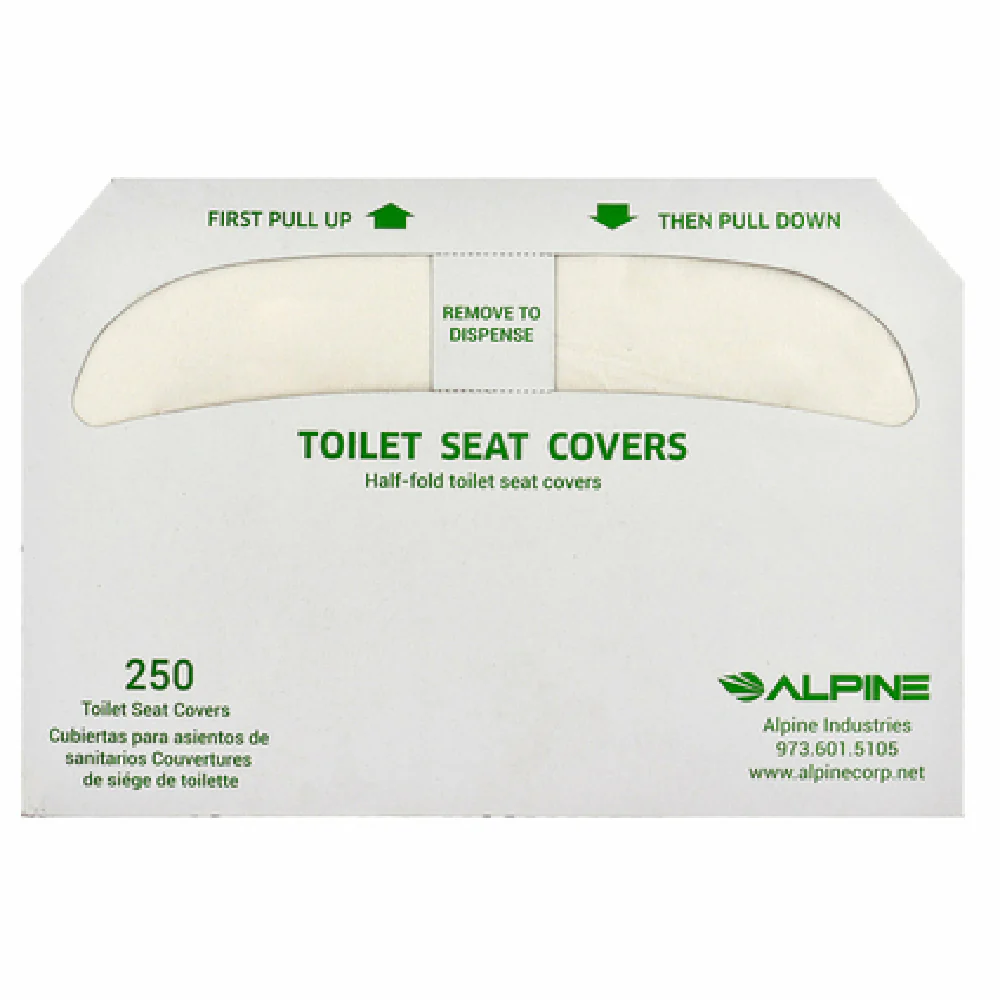 Alpine Industries ALPP400-C 15-1/4 Inch Toilet Seat Cover Universal Biodegradable 250 Sheets