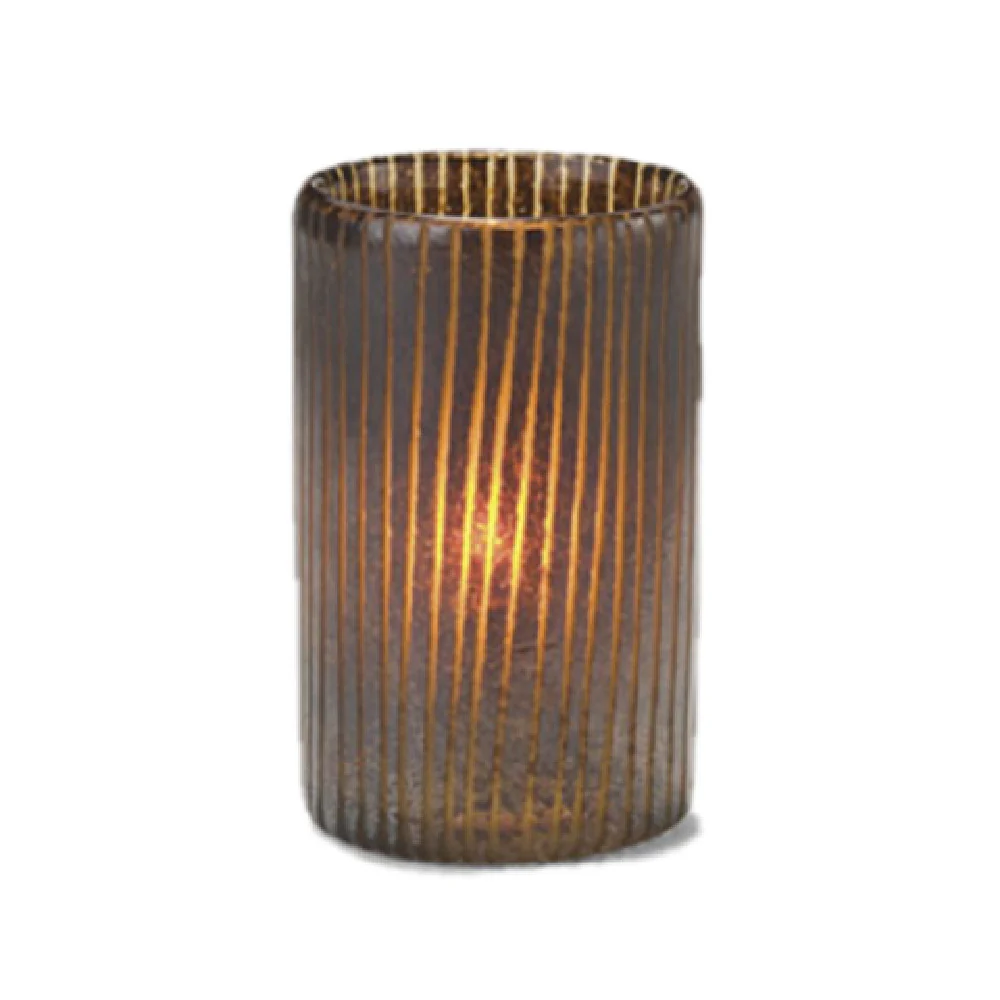 Hollowick 45017BR 3 Inch Mocha Lamp Hand-blown Cylinder Glass Candle Holder