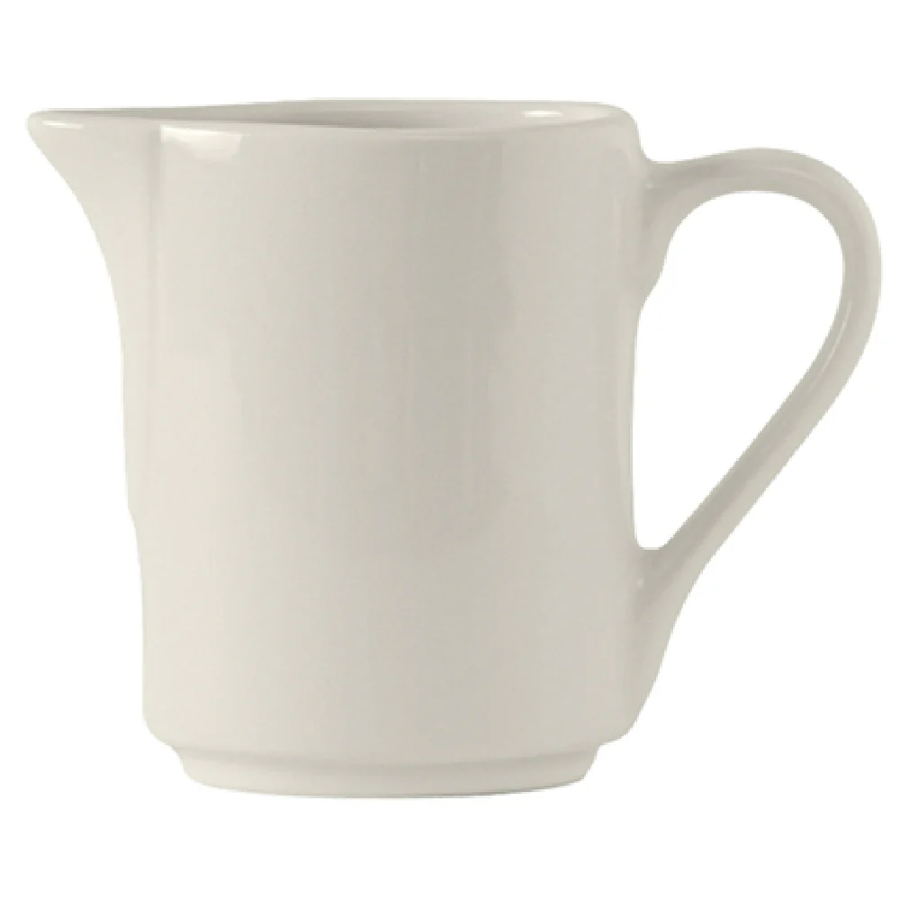 Tuxton AMU-100 5 Oz Creamer with Handle Ceramic Lead-Free Pearl White