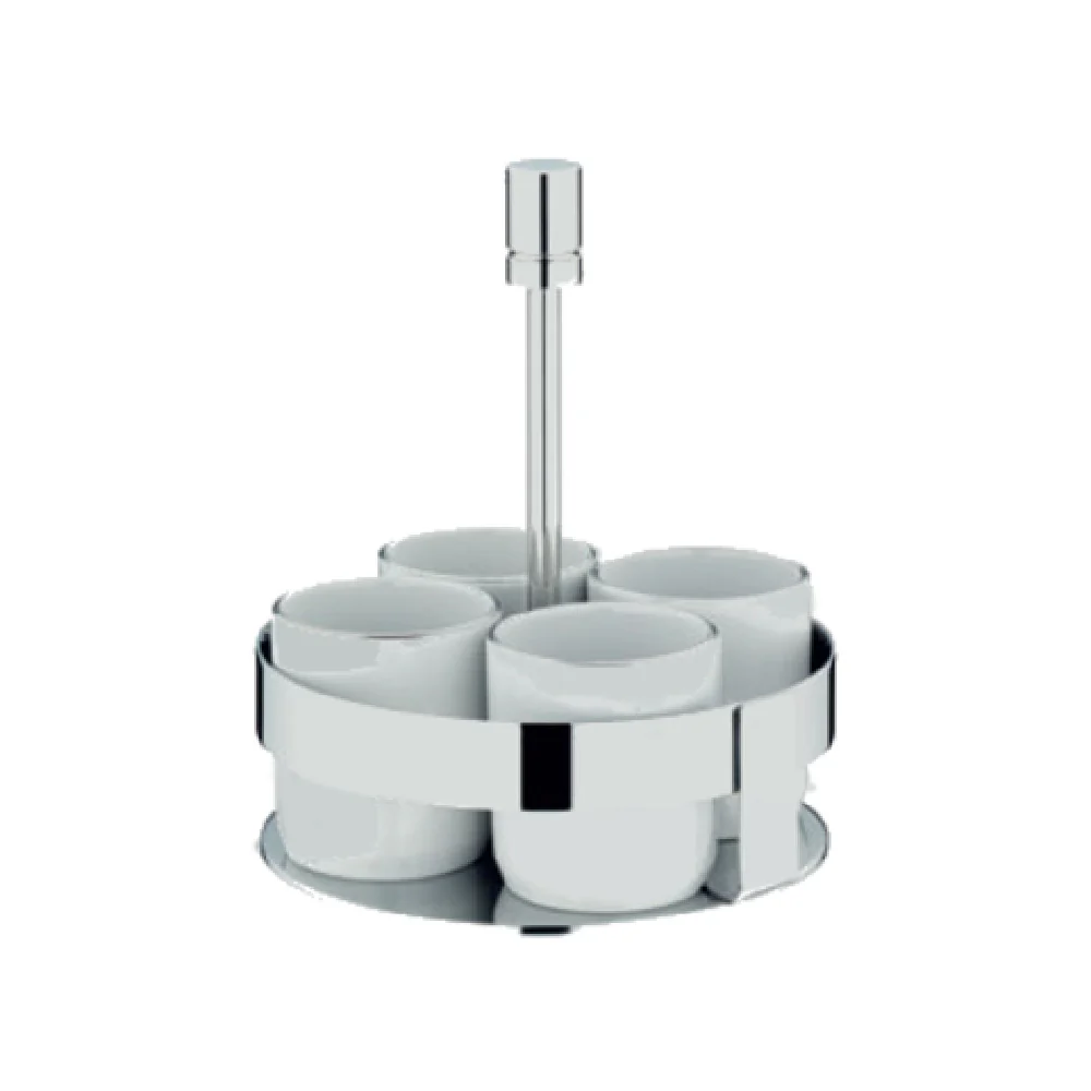 BauscherHepp 06.2339.6040 5-1/2 Inch Diameter Sugar Bowl Set with Stainless Steel Stand and Porcelain Bowls