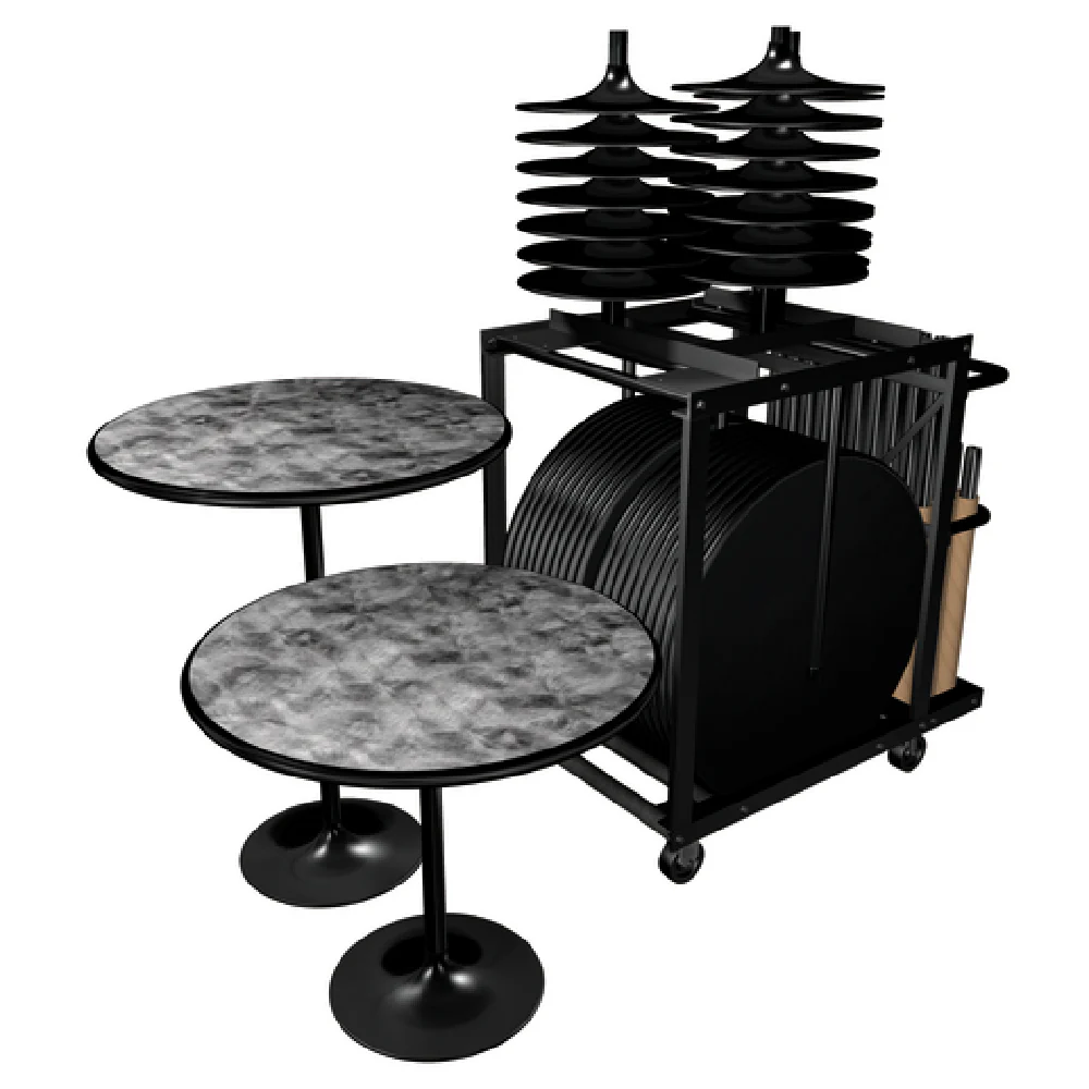 Forbes Industries REVHP36RDMXE#IC###-TBL-W 36 Inch Round Cafe Table Package with Transport Cart Forbes Industries REVHP36RDMXE#IC###-TBL-W 36 Inch Round Cafe Table Package with Transport Cart
