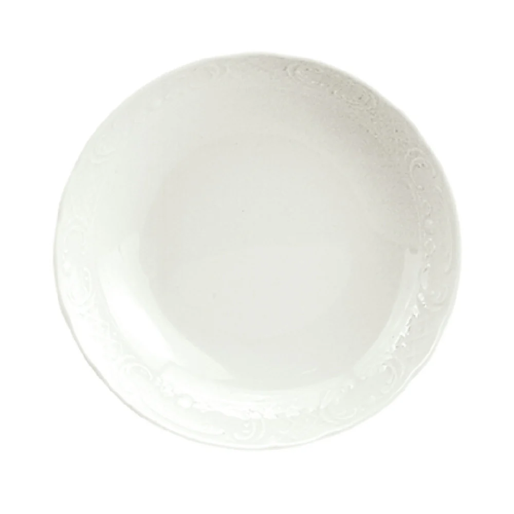 Libbey 9060119 19 Oz Bowl Round Porcelain Marquis Pattern White