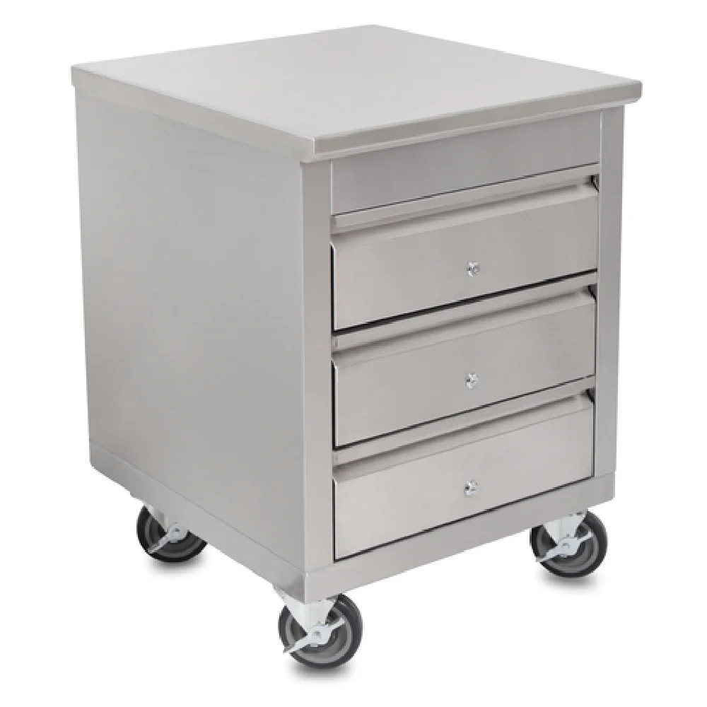 John Boos 4CD4-2724-CL-X 24 Inch Mobile Drawer Cabinet with Three Drawers Stainless Steel John Boos 4CD4-2724-CL-X 24 Inch Mobile Drawer Cabinet with Three Drawers Stainless Steel