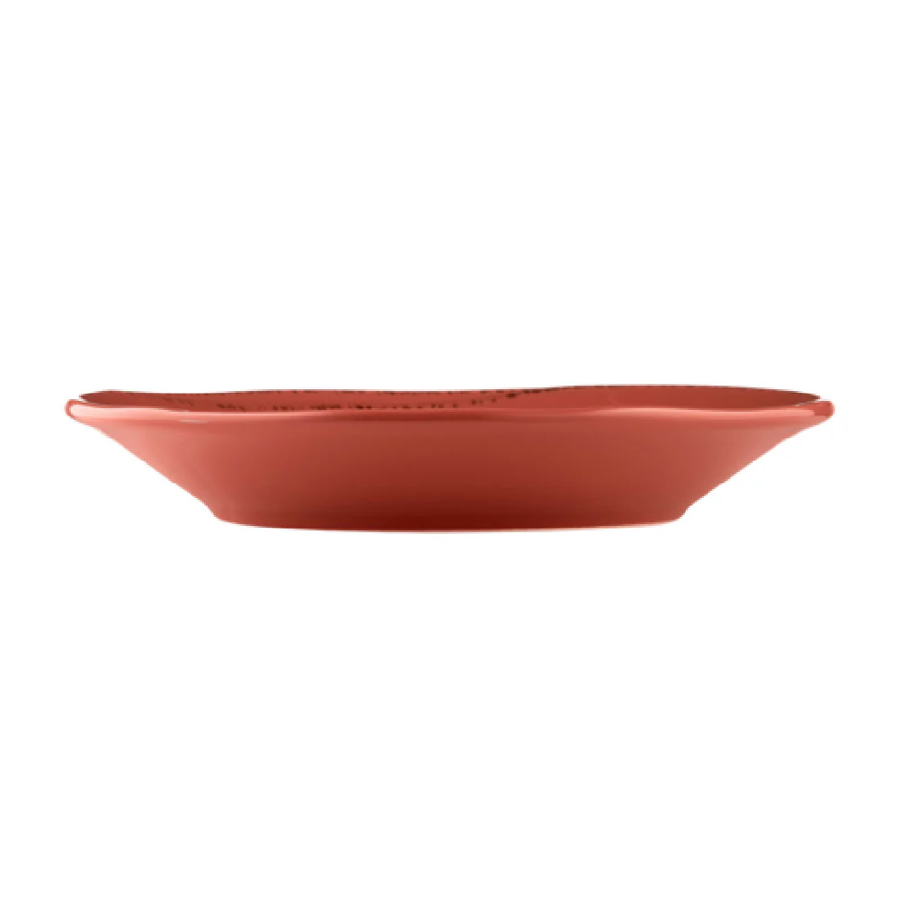 Libbey FH-519R 6-1/4 Inch Saucer Glazed Porcelain Round Wide Rim Barn Red
