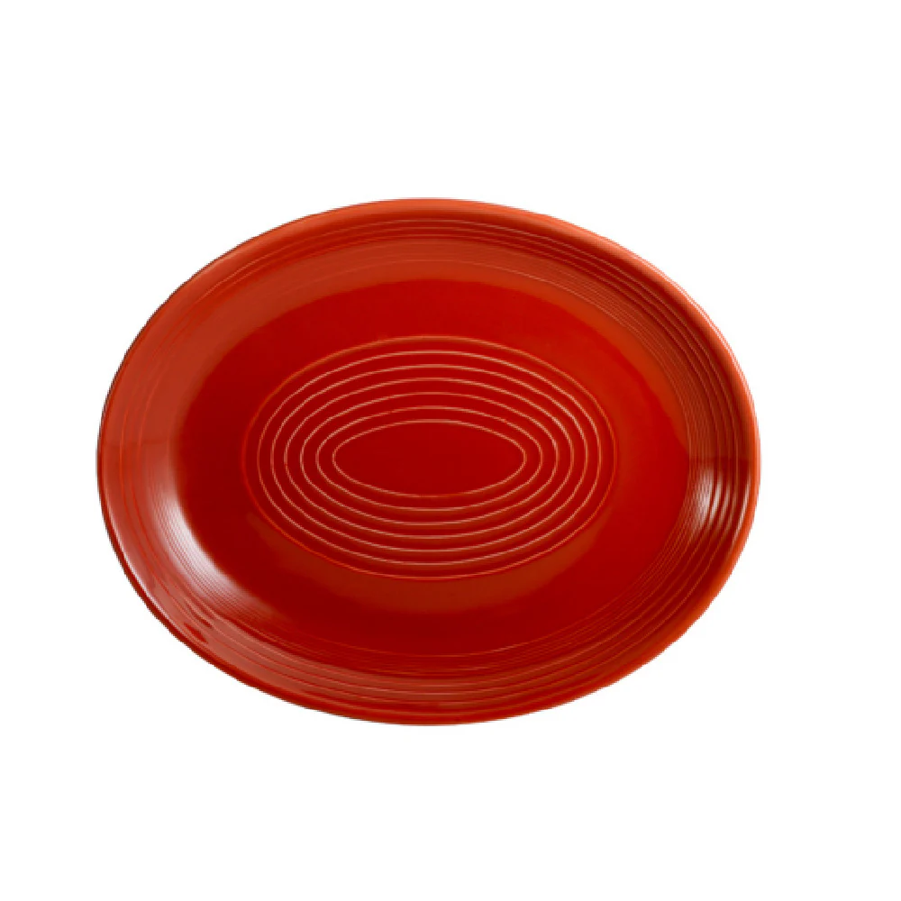 CAC China TG-13C-R 11-1/2 Inch Oval Coupe Platter Porcelain Red Sold by Case CAC China TG-13C-R 11-1/2 Inch Oval Coupe Platter Porcelain Red Sold by Case