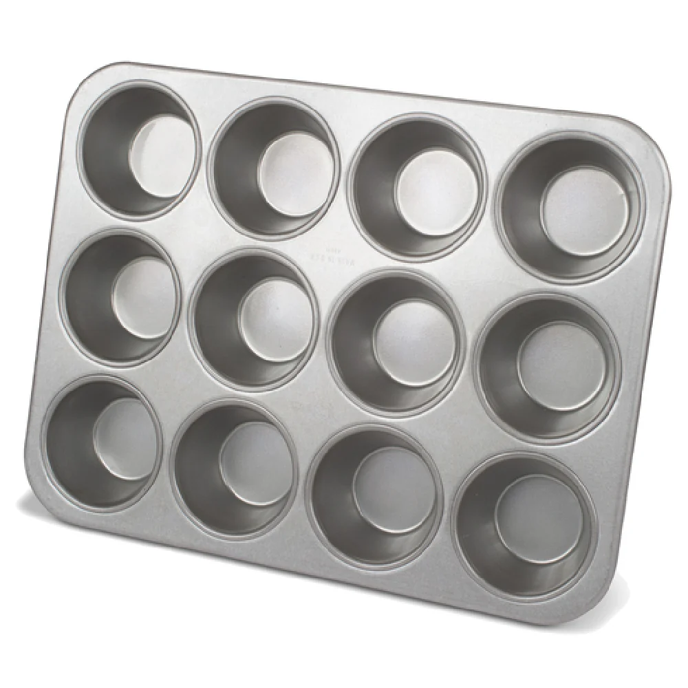 JB Prince M491 17-7/8 Inch Jumbo Muffin Pan 12 Cups Aluminized Steel Glazed