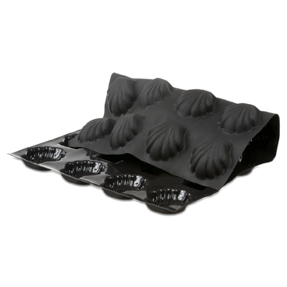 JB Prince M371 J 23 Inch Black Scallop Pastry Mold Silicone 24 Cavity