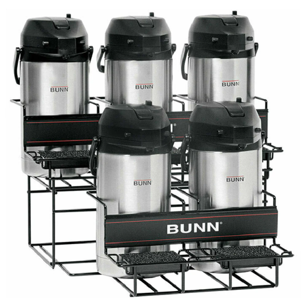 Bunn 35728.0004 22 Inch Airpot Serving Rack Displays 5 Airpots Carbon-Steel
