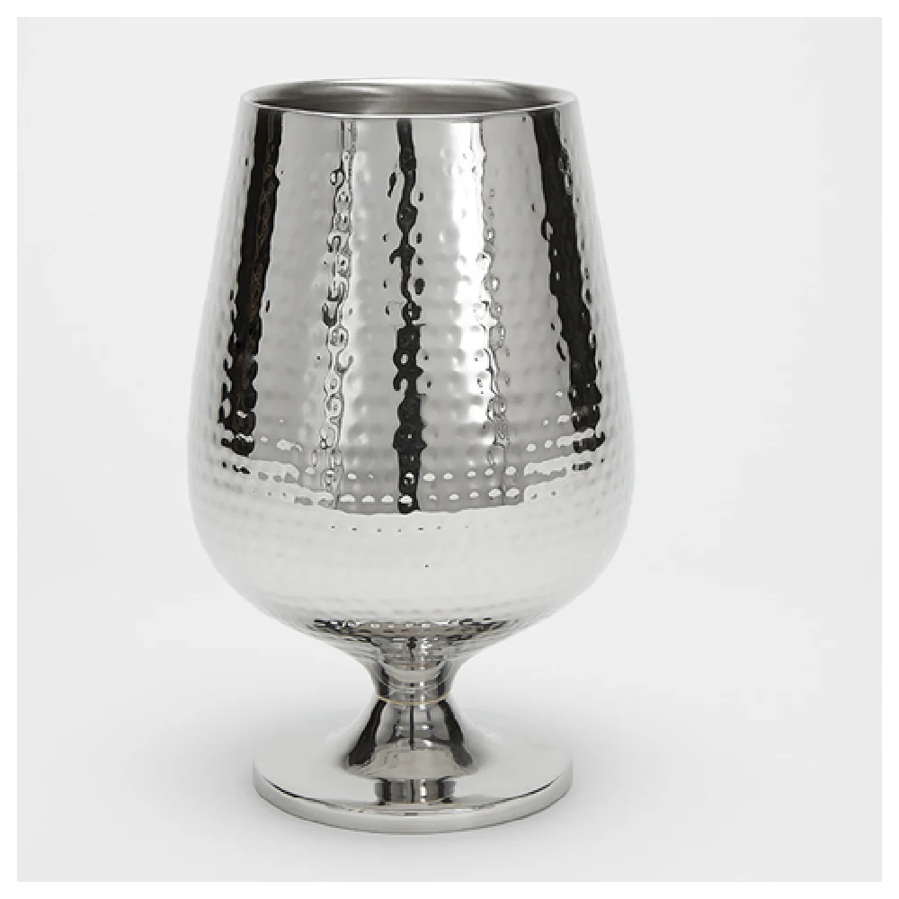 American Metalcraft DWWC5 54 Oz Round Wine Cooler Double Wall Stainless Steel Hammered Finish