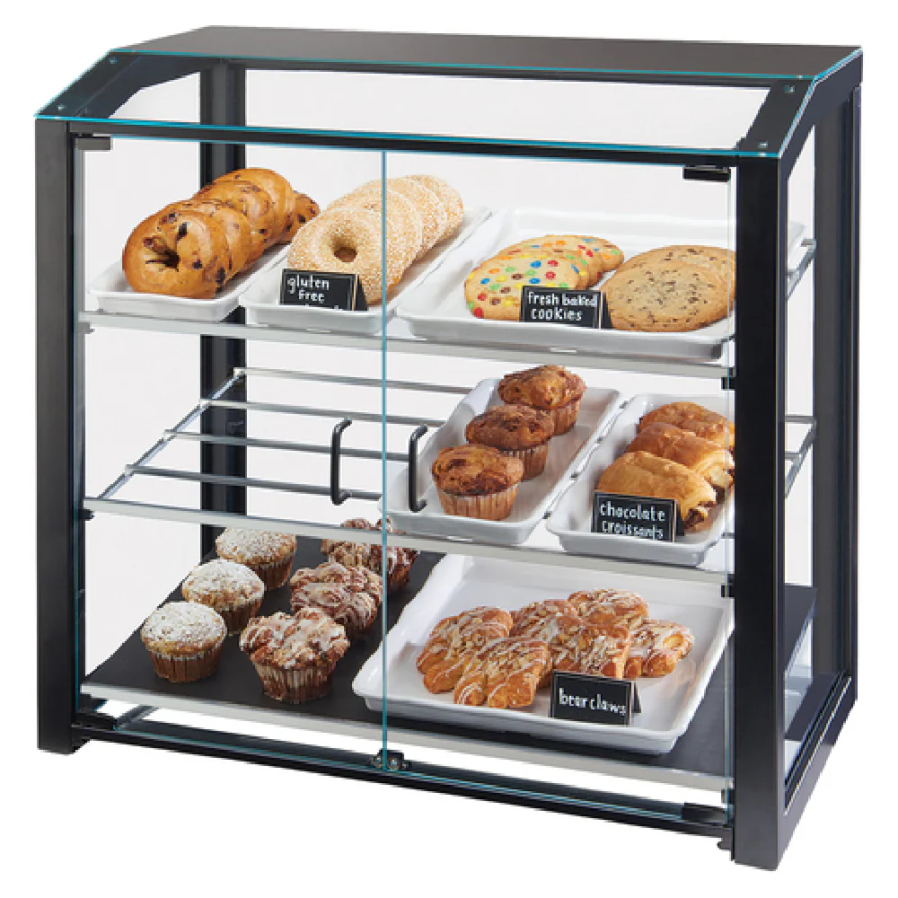 Cal Mil 3493-13L 29 Inch Countertop Display Case Acrylic and Metal 3 Tier