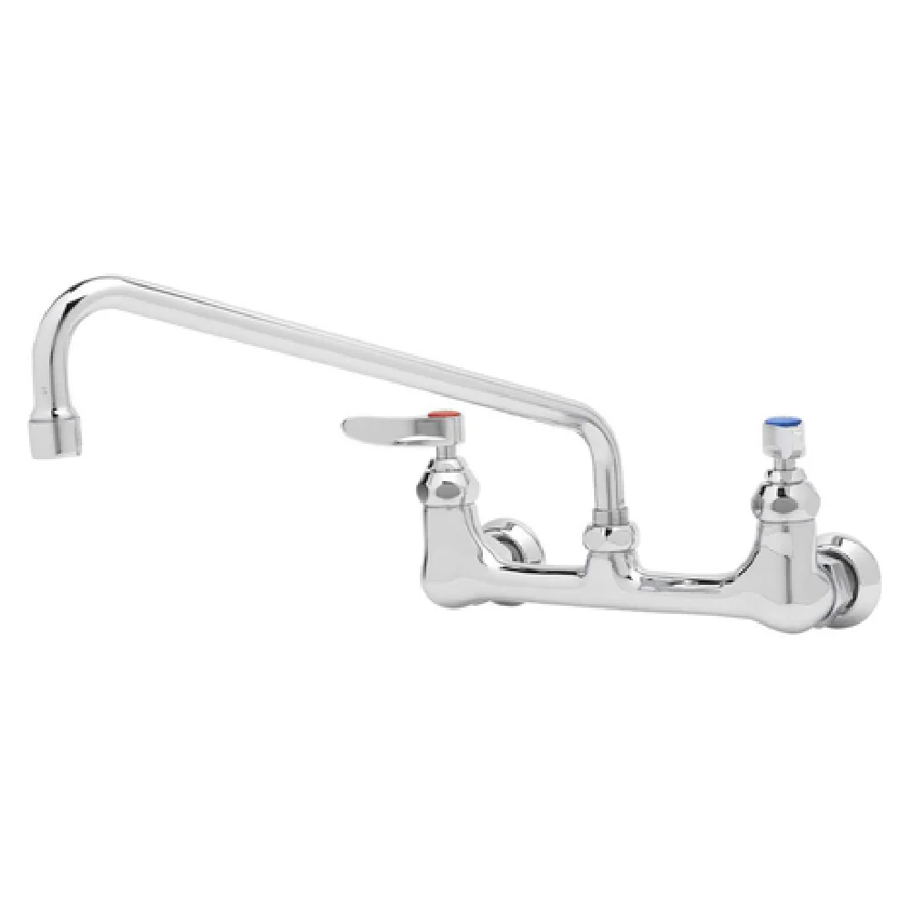 T&S Brass B-0231-EEM 12 Inch Pantry Faucet Wall Mount Double Joint Spout with Eterna Cartridges