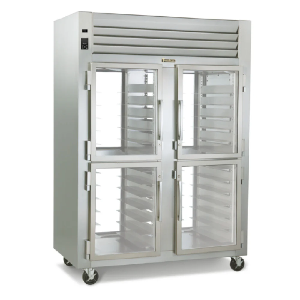 Traulsen RHT232WPUT-HHG 58 Inch Cooler Pass-thru Refrigerator Two Section with Adjustable Wire Shelves