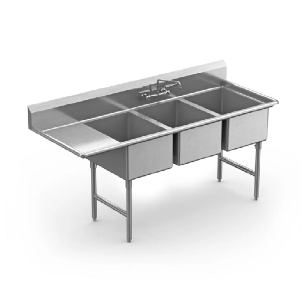 Winholt WS3T1824LD24-14DP-14GA 24 Inch Sink with Left-hand Drainboard Stainless Steel Winholt WS3T1824LD24-14DP-14GA 24 Inch Sink with Left-hand Drainboard Stainless Steel