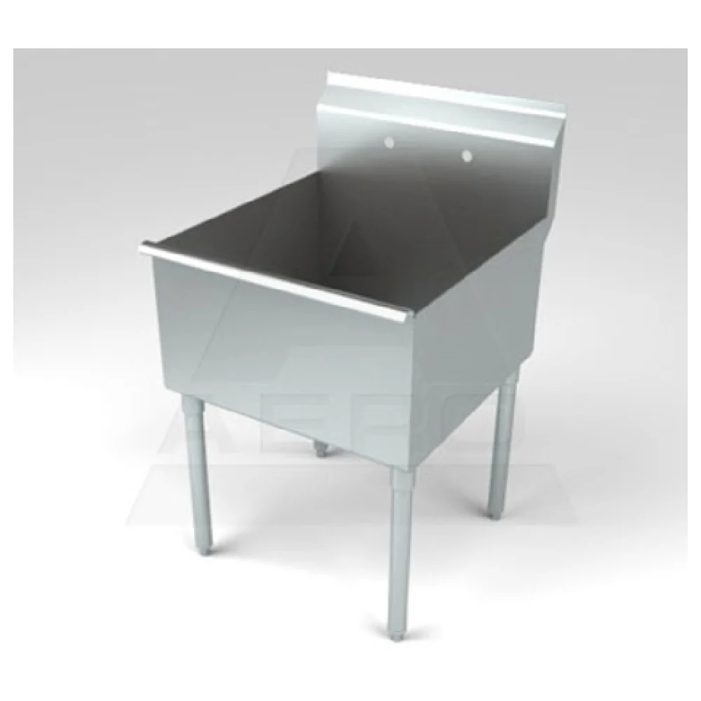 AERO Manufacturing PS1-2118 21 Inch Stainless Steel Economy Sink One Compartment with Backsplash AERO Manufacturing PS1-2118 21 Inch Stainless Steel Economy Sink One Compartment with Backsplash