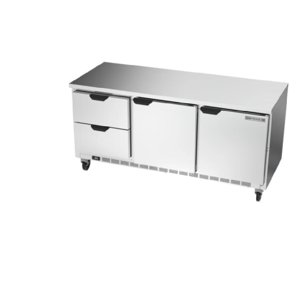 Beverage Air WTRD72AHC-2-FLT 72 Inch Worktop Refrigerator 17.88 cu ft with 3 Section and 4 Shelves Beverage Air WTRD72AHC-2-FLT 72 Inch Worktop Refrigerator 17.88 cu ft with 3 Section and 4 Shelves