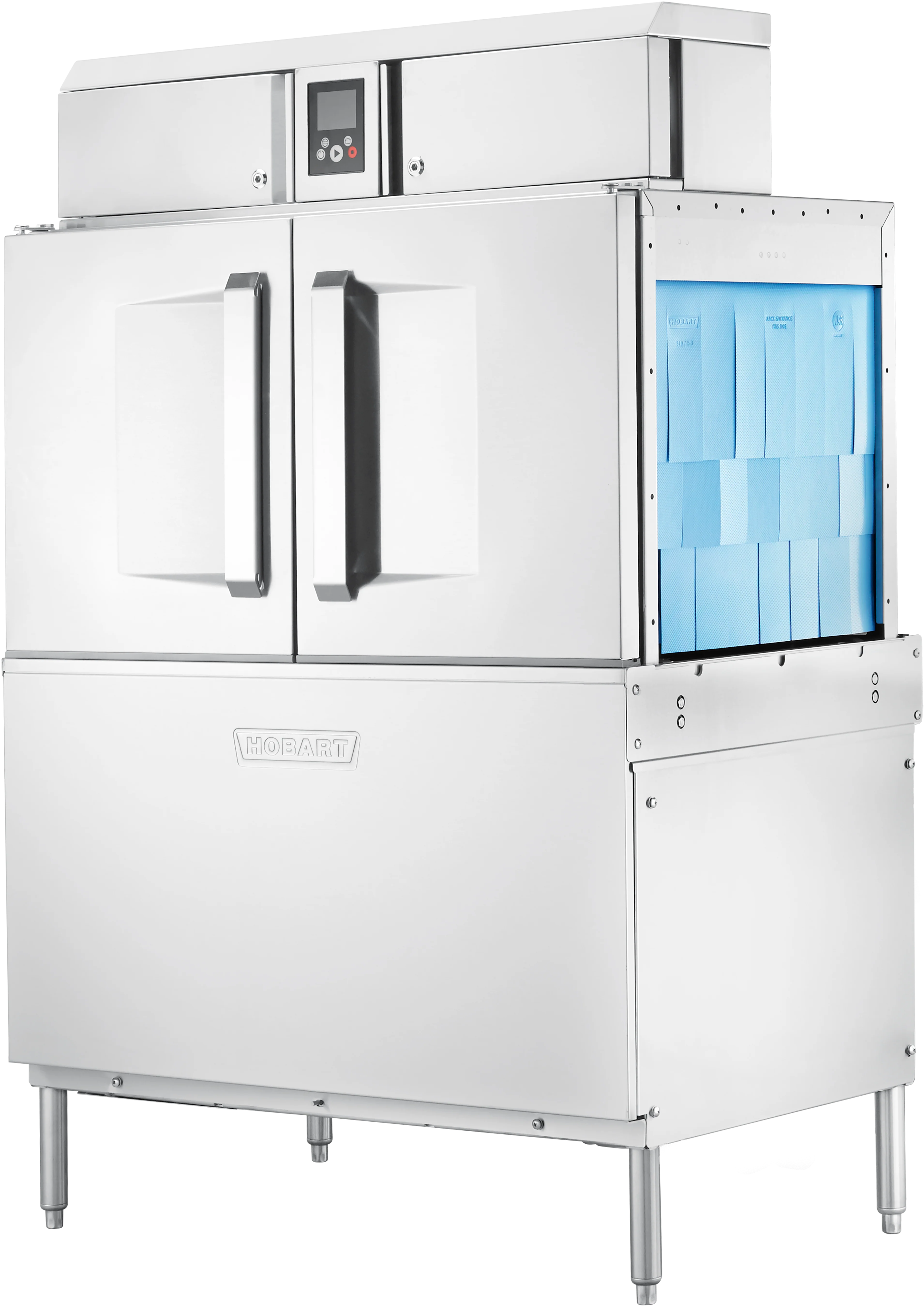 Hobart CL44-BAS+BUILDUP 44 Inch Conveyor Dishwasher Stainless Steel 202 Racks Hour Hobart CL44-BAS+BUILDUP 44 Inch Conveyor Dishwasher Stainless Steel 202 Racks Hour
