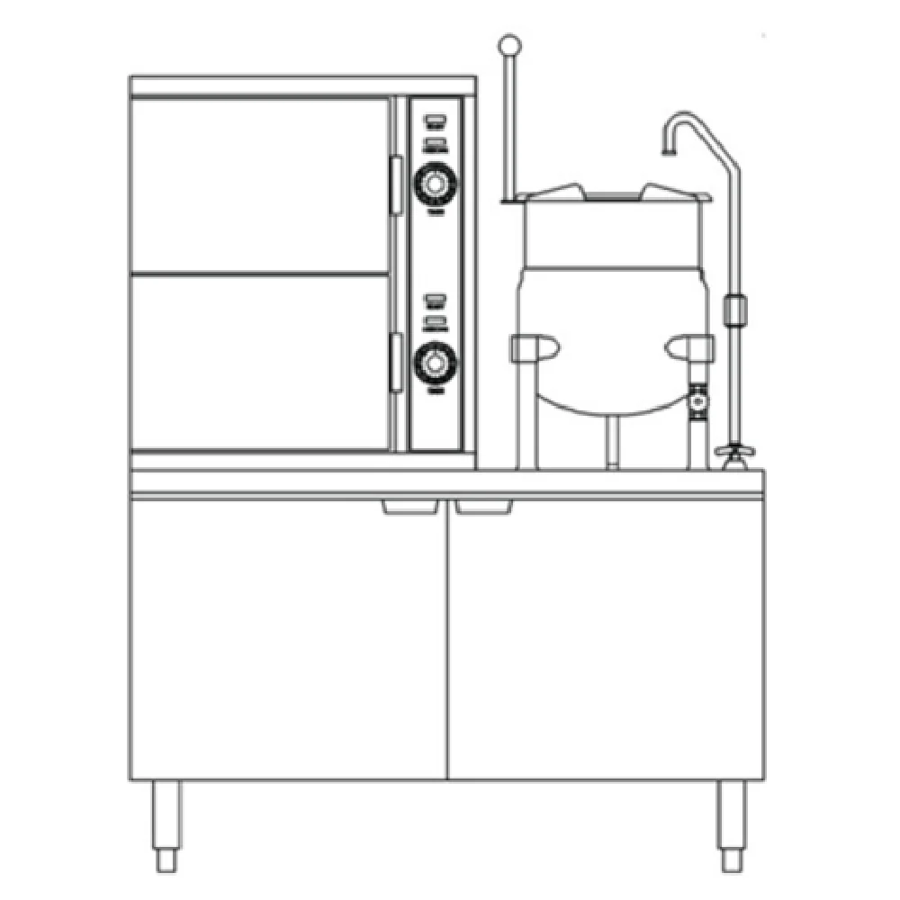 Crown ECX-2-6_240/60/3 44 Inch Electric Convection Steamer/Kettle 6 Gallon