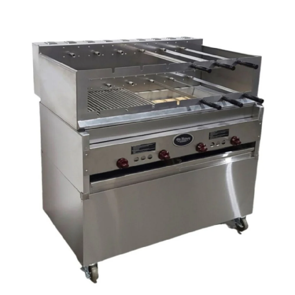Hickory Industries Inc. CHURR 4 49 Inch Stainless Steel Gas Rotisserie Oven with 13 Knife Spits