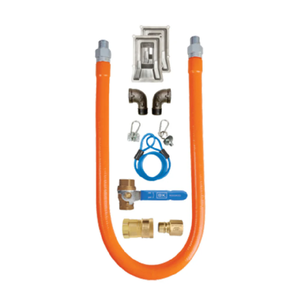 BK Resources BKG-GHC-7560-SP3 60 Inch Stainless Steel Hose Connection Kit With Accessories