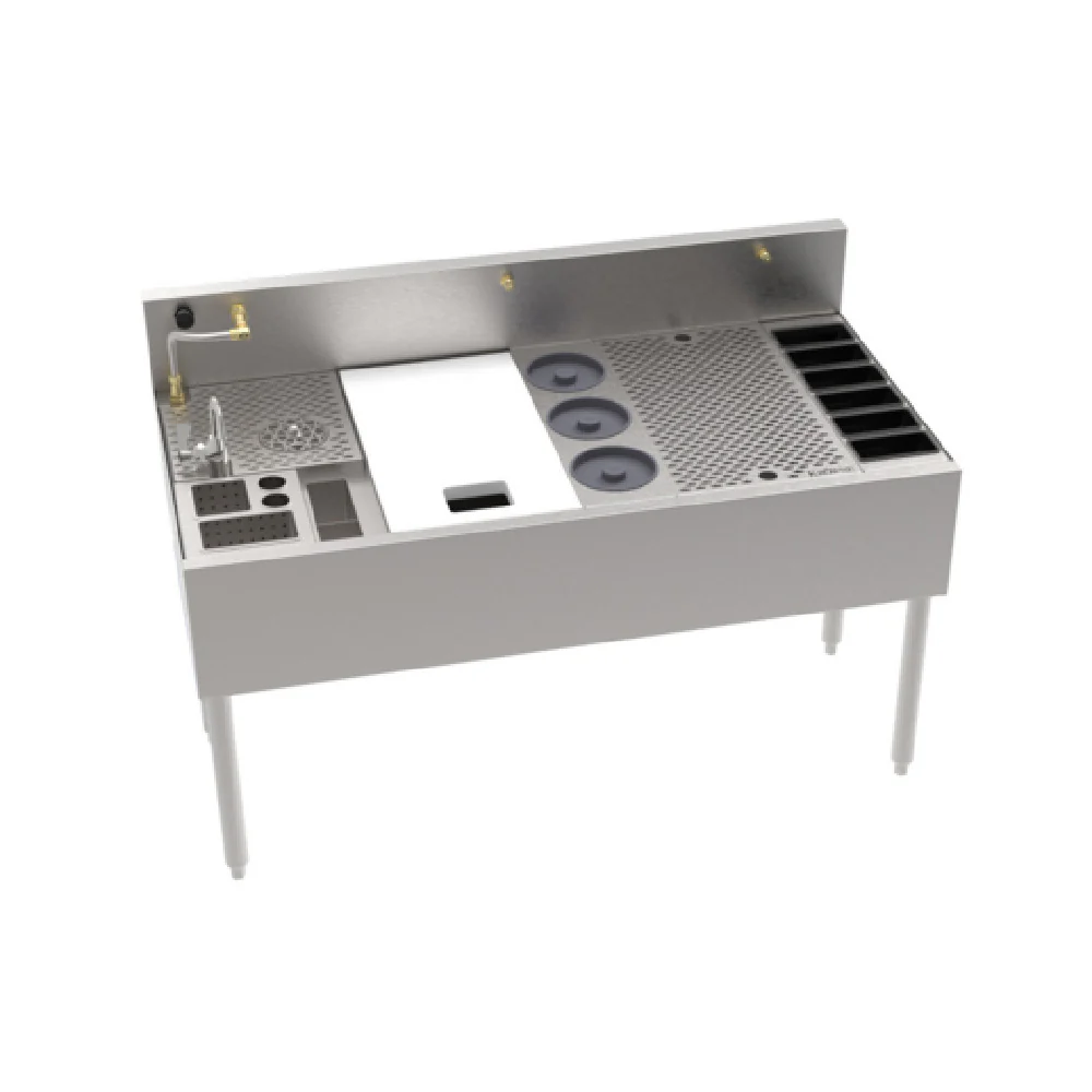 Krowne MW48-B 48 Inch Stainless Steel Adaptive Station with Essential Inserts