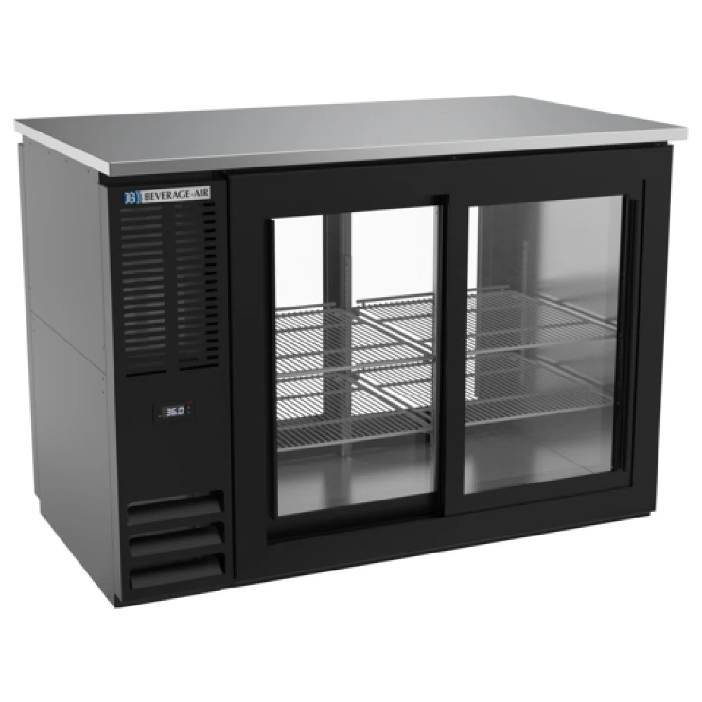 Beverage Air BBN48HC-F-GS-PT-B Refrigerated Pass-Thru Back Bar Food Rated Refrigerator Beverage Air BBN48HC-F-GS-PT-B Refrigerated Pass-Thru Back Bar Food Rated Refrigerator