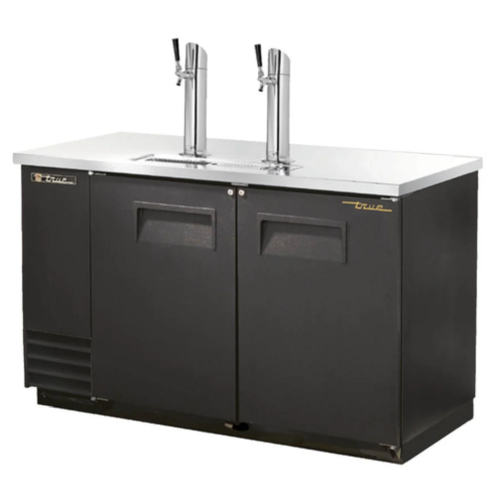 True Refrigeration TDD-2-HC 59 Inch Draft Beer Cooler Electric with Stainless Steel Countertop and Black Vinyl Finish True Refrigeration TDD-2-HC 59 Inch Draft Beer Cooler Electric with Stainless Steel Countertop and Black Vinyl Finish