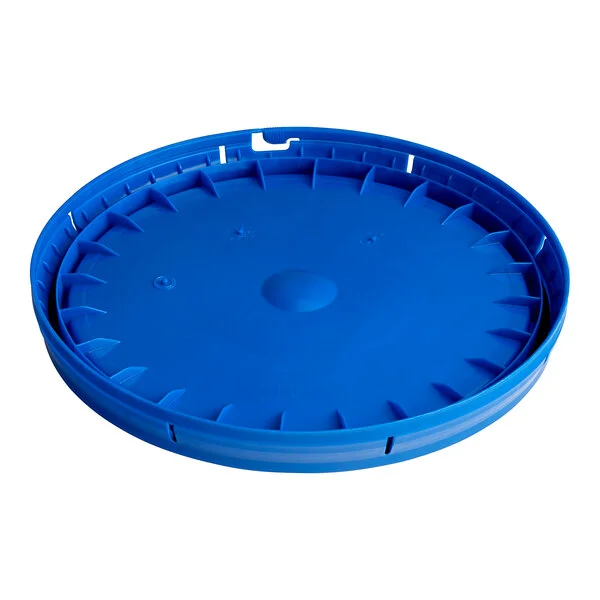BWAY 5 Gallon Blue Round Pail Cover with Tear Skirt and Gasket - 10/Case BWAY 5 Gallon Blue Round Pail Cover with Tear Skirt and Gasket - 10/Case