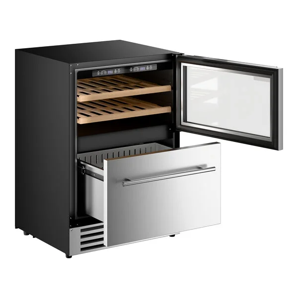 AvaValley DSR-20-DZ Dual Temperature Beverage Cooler with Top Shelves and Bottom Drawer AvaValley DSR-20-DZ Dual Temperature Beverage Cooler with Top Shelves and Bottom Drawer